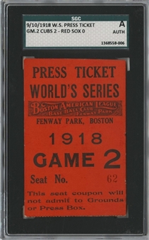 1918 World Series Ticket game 5 (Game 2 @ Fenway) Curse of the Bambino Ruth 3 of 10   Rare 24,694 att.